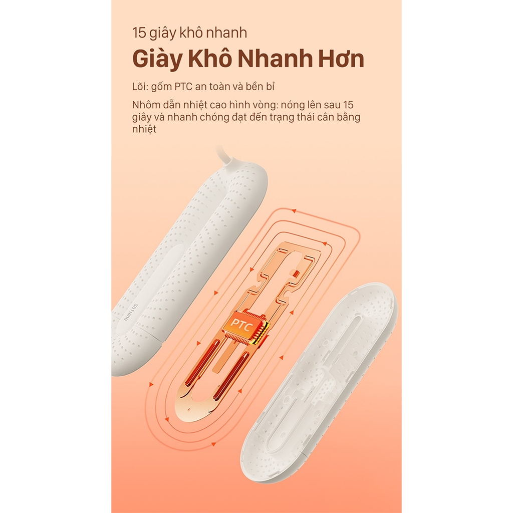 Máy Sấy Giày Xiaomi Sothing DSHJ-S-2111 Sấy Khô Giày Dép, Khử Mùi Hiệu Quả, Không Gây Ố Vàng, Kéo Dài Thanh Sấy