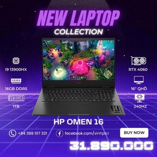 Laptop hp omen 16 (i9 13900hx/ rtx 4060/ ram 16gb/ ssd 1tb/ 16" wqxga 240hz)