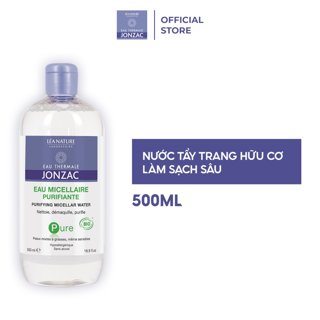 Nước Tẩy Trang Hữu Cơ Làm Sạch Sâu Eau Thermale Jonzac Pure Purifying Micellar Water 500ml