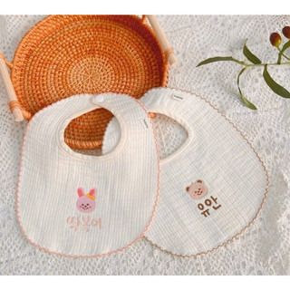 Yếm bấm cúc muslin cho bé