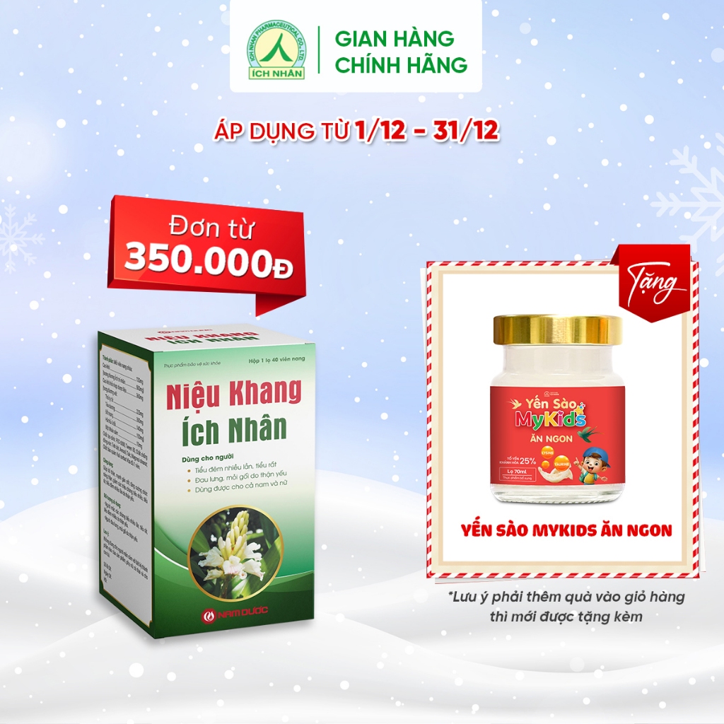 Niệu Khang Ích Nhân bổ thận, giảm triệu chứng tiểu nhiều, tiểu rát do thận yếu lọ 40 viên NKI