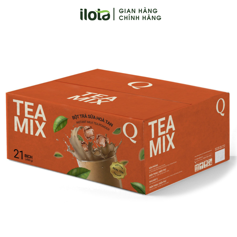 Bột trà sữa hoà tan TEAMIX Trần Quang uống liền 24 gói đậm vị trà thơm vị sữa