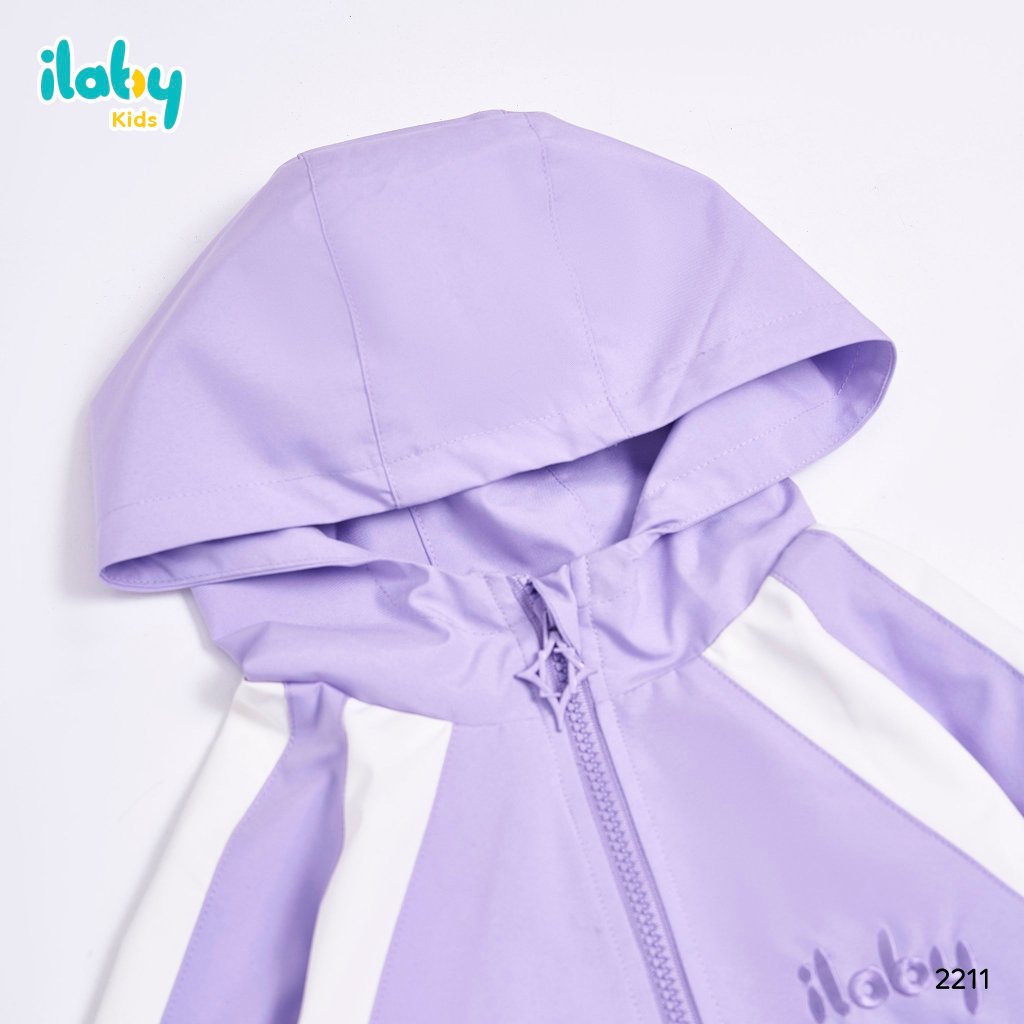 Áo khoác gió cho bé ILABY phối màu chất liệu gió lót lụa habuta 2 màu cho bé 10-35kg [24IGL3DL2211]