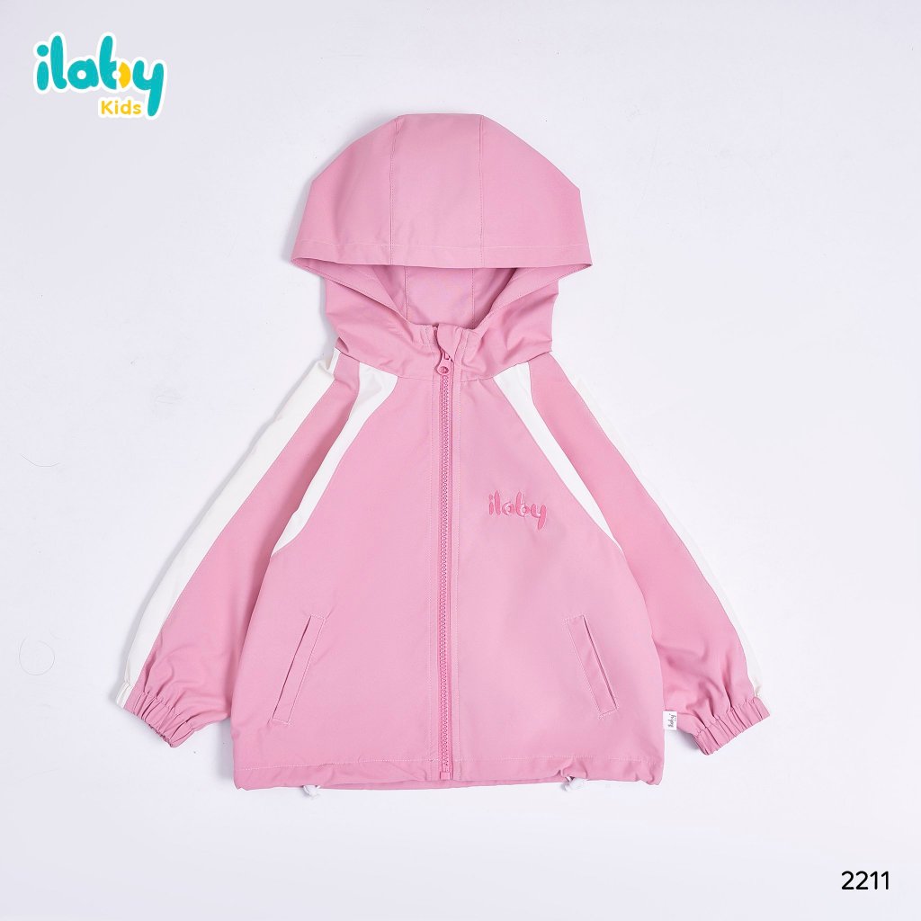 Áo khoác gió cho bé ILABY phối màu chất liệu gió lót lụa habuta 2 màu cho bé 10-35kg [24IGL3DL2211]