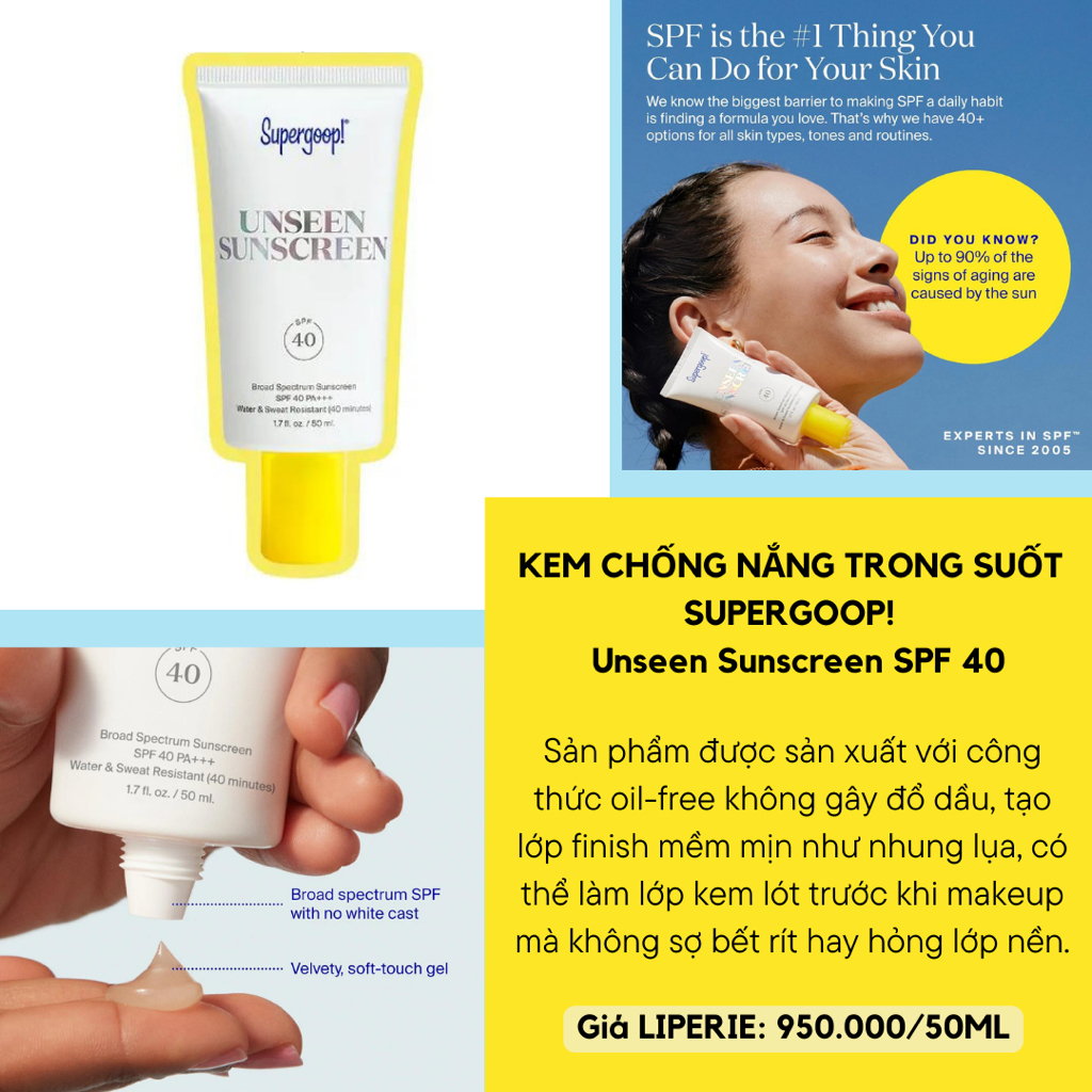 Kem chống nắng Supergooop Unseen Sunscreen SPF 40
