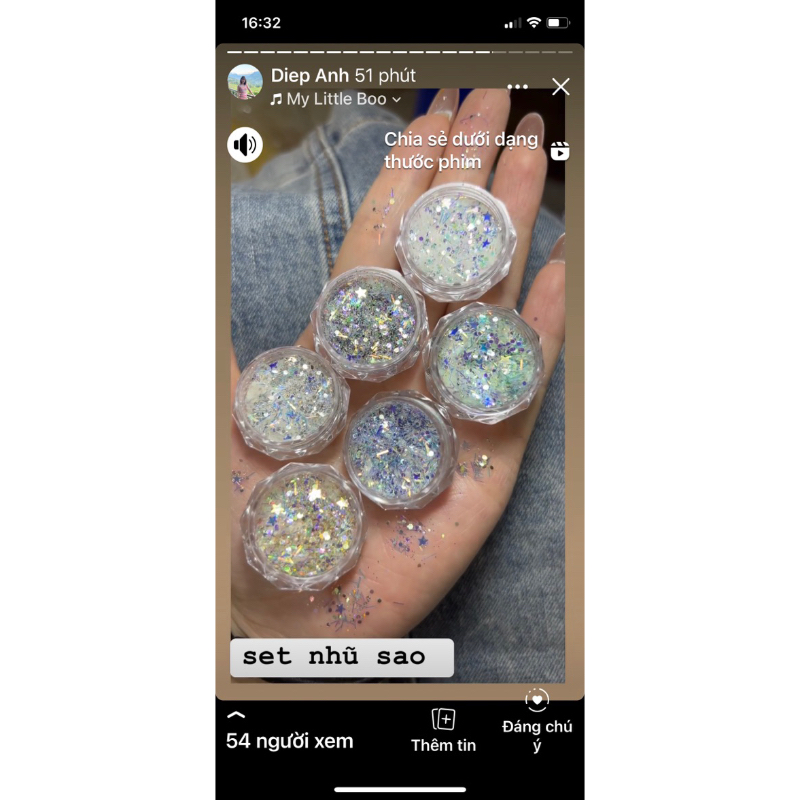 Set nhũ sao mix màu nhạt