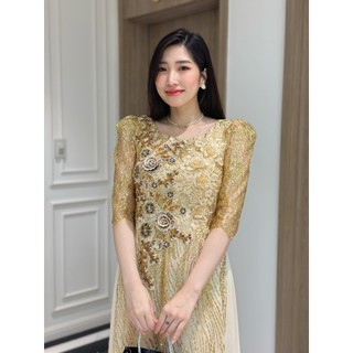 Đầm dạ hội trung niên , thiết kế sang trọng, dự tiệc, ngồi sui