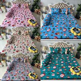 Bộ drap thun hàn quốc 4 món mát mịn mẫu noel