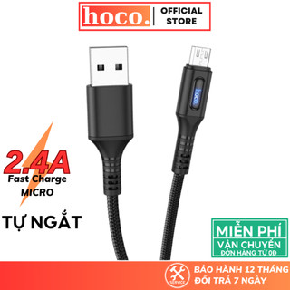 Dây sạc nhanh Micro Hoco cáp bọc dù tự ngắt thông minh và truyền tải dữ liệu cho các thiết bị Android