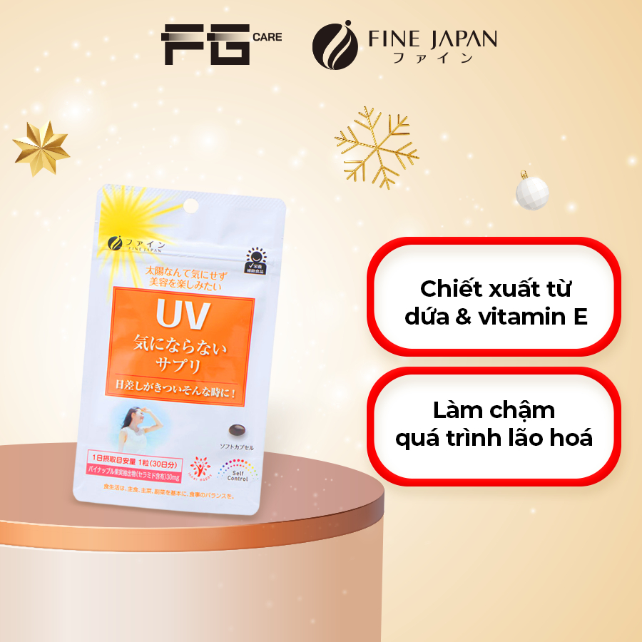 Viên uống Chống Nắng Body làm Trắng Da Nhật Bản - Fine Japan UV Care Plus (Gói 30 Viên)