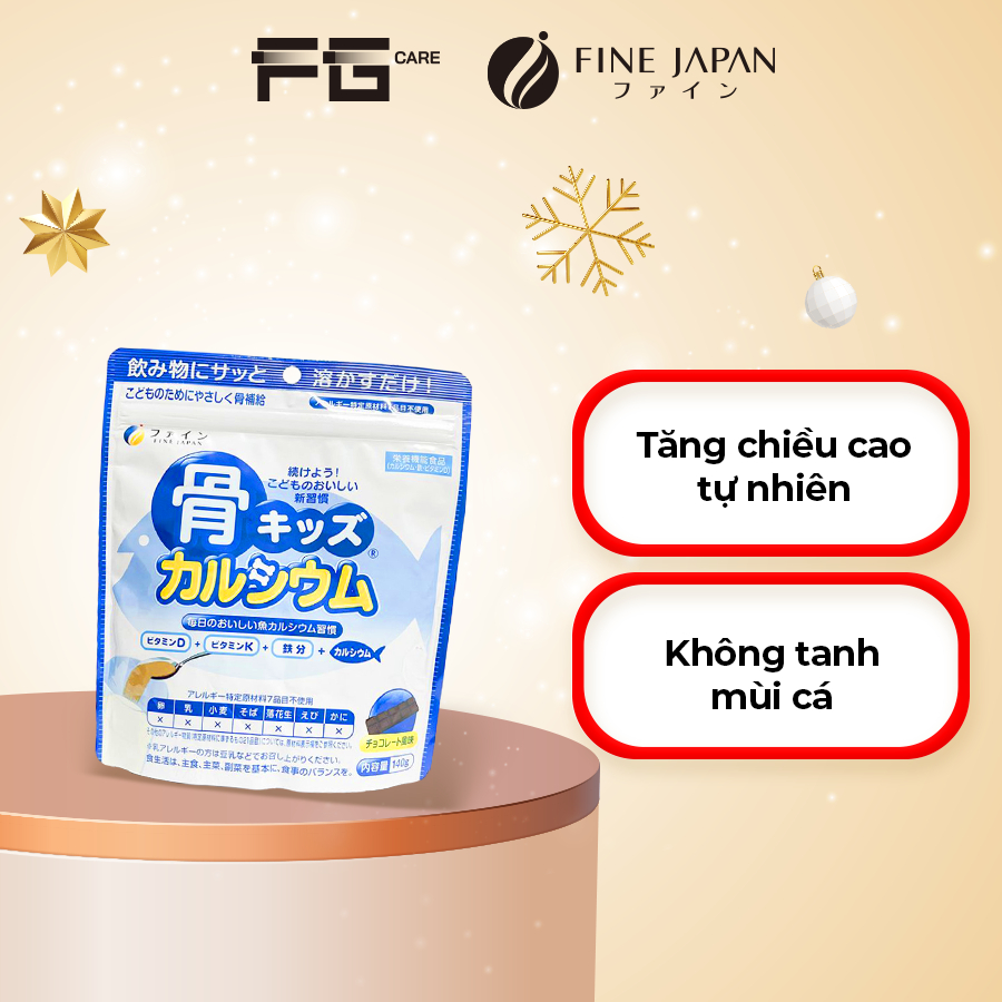 Canxi Cá Tuyết Nhật Bản - Tăng chiều cao cho bé, bổ sung canxi hữu cơ - Fine Japan Bone's Calcium for kids 140g