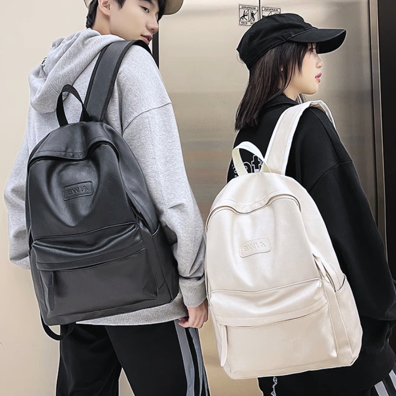 Balo đi học ulzzang nam nữ balo da pu trơn thời trang chống nước cá tính đựng vừa laptop 15 6 inch BL23