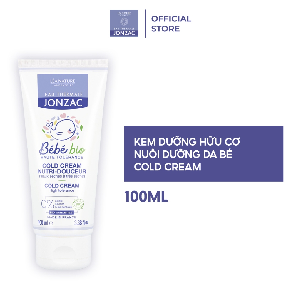 Kem Dưỡng Hữu Cơ Nuôi Dưỡng Da Bé Eau Thermale Jonzac Bébé Bio Nutri Gentle Cold Cream 100ml