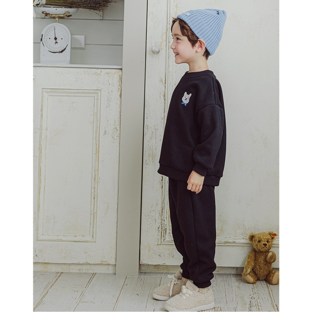 Bộ nỉ bông Bebezoo siêu ấm thêu ngực cho bé BEC4SE202