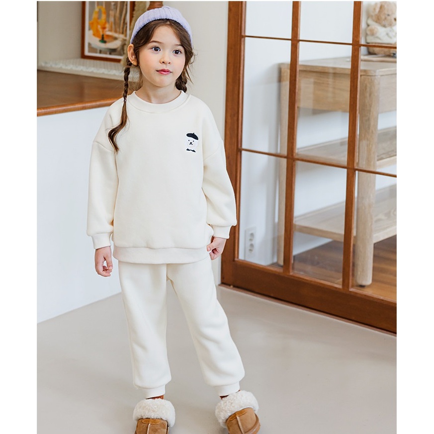 Bộ nỉ bông Bebezoo siêu ấm thêu ngực cho bé BEC4SE202