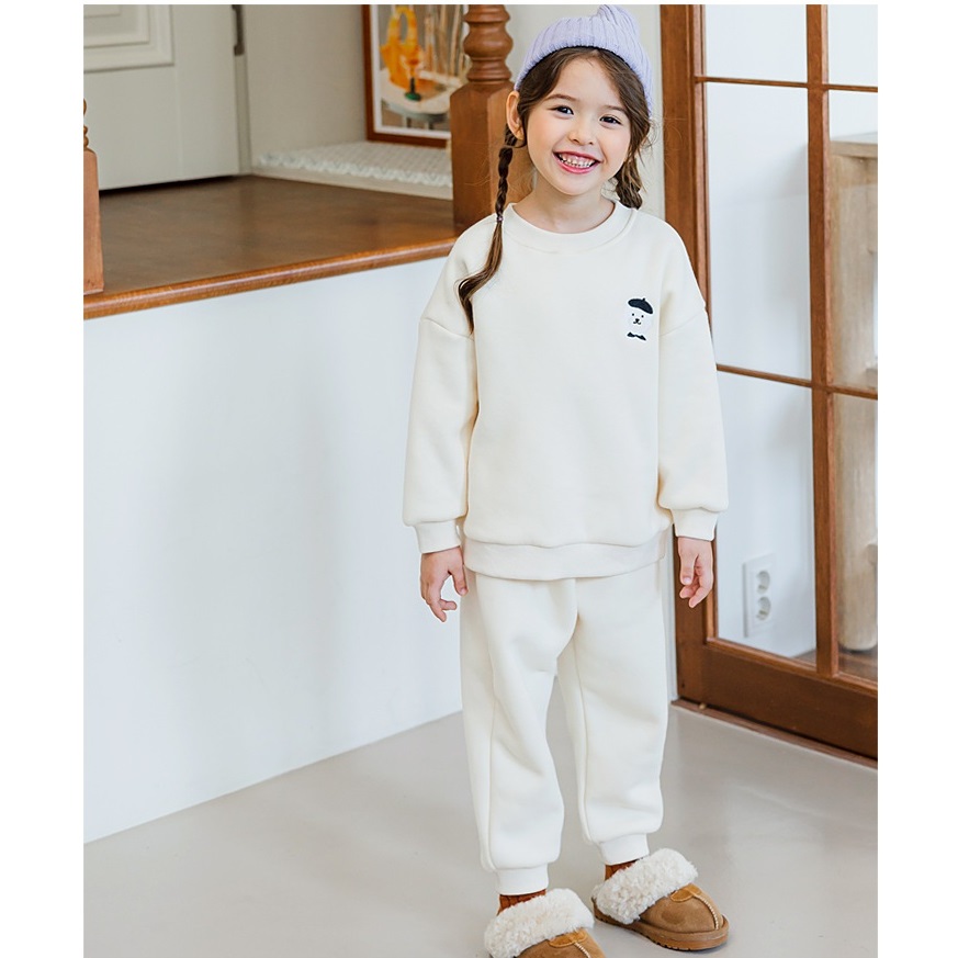 Bộ nỉ bông Bebezoo siêu ấm thêu ngực cho bé BEC4SE202