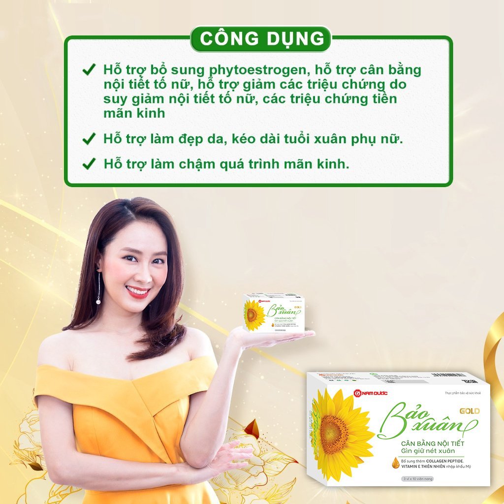 Combo Viên Uống Nội Tiết Tố Bảo Xuân Gold - Sữa Rửa Mặt Bảo Xuân Skin Hỗ Trợ Làm Đẹp Da, Ngăn Ngừa Lão Hóa