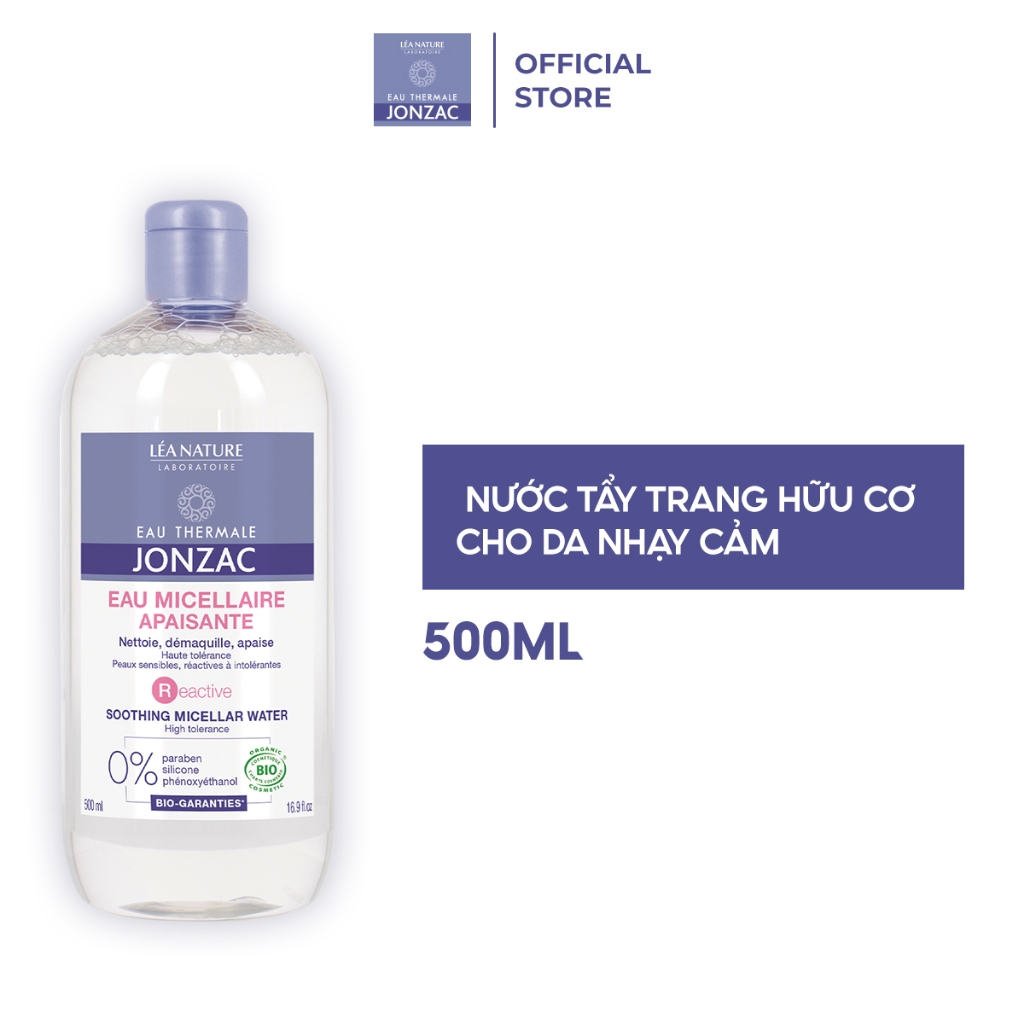 Nước Tẩy Trang Hữu Cơ Cho Da Nhạy Cảm Eau Thermale Jonzac Reactive Soothing Micellar Water 500ml