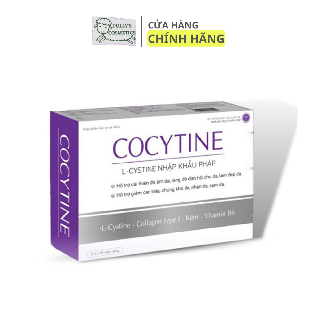 Viên Uống Cocytine Hỗ Trợ Làm Đẹp Da, Tóc Và Giảm Mụn Cho Da Nhờn Hộp 30 viên