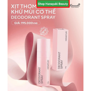 Xịt Khử Mùi Cơ Thể Hanayuki Deodorant Spray Hanayuki 60g Xịt thơm, khử mùi, ngăn mùi cơ thể