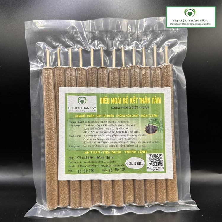 Nhang ngải cứu điếu ngải bồ kết - xông phông 12 cây/ gói Diện Chẩn Thân Tâm