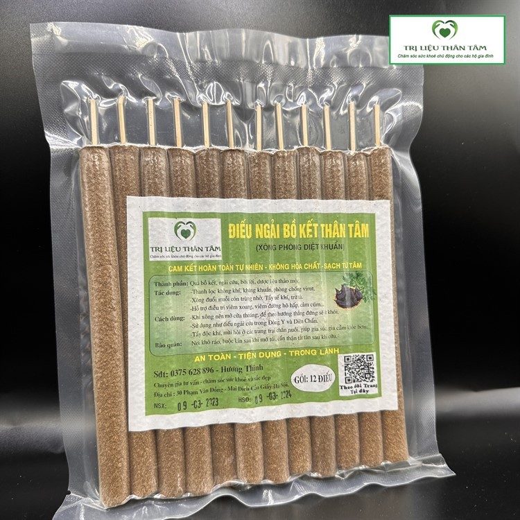 Nhang ngải cứu điếu ngải bồ kết - xông phông 12 cây/ gói Diện Chẩn Thân Tâm