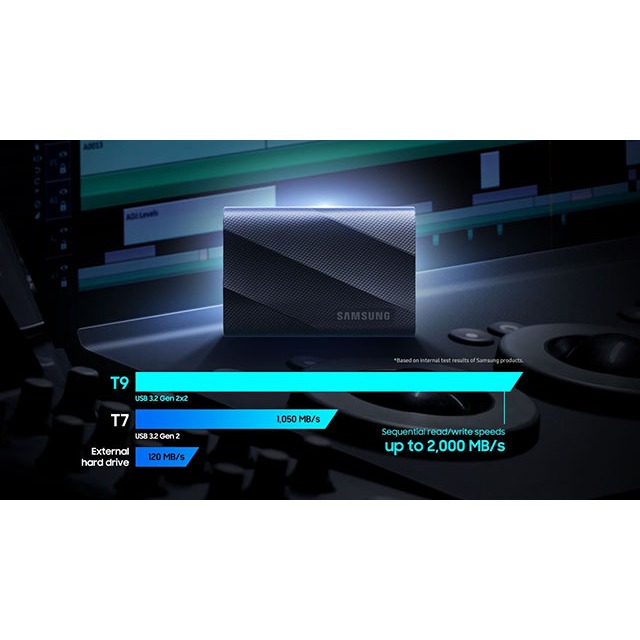 Ổ cứng SSD di động Samsung T9 2TB USB 3.2 Gen 2 - Chính Hãng Bảo hành 3 năm 1 đổi 1