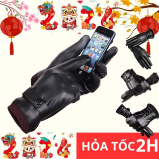 Găng tay da nam nữ HÀNG DA XỊN  giữ ấm mùa đông, bao gang lót nỉ đi xe máy chống nước , chống lạnh bảo hành 12 tháng