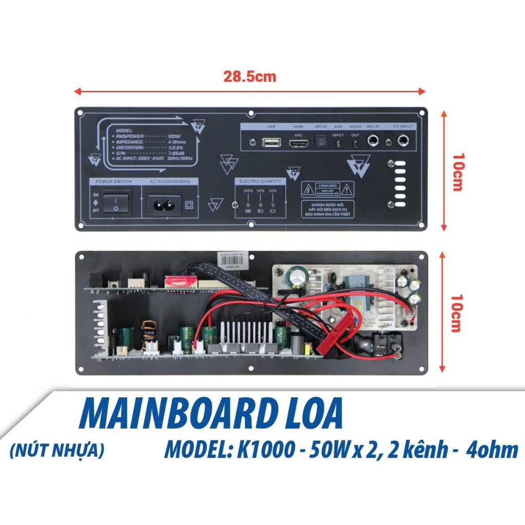 Bo mạch loa xách tay K10 có màn hình công suất 100W Echo Reverb