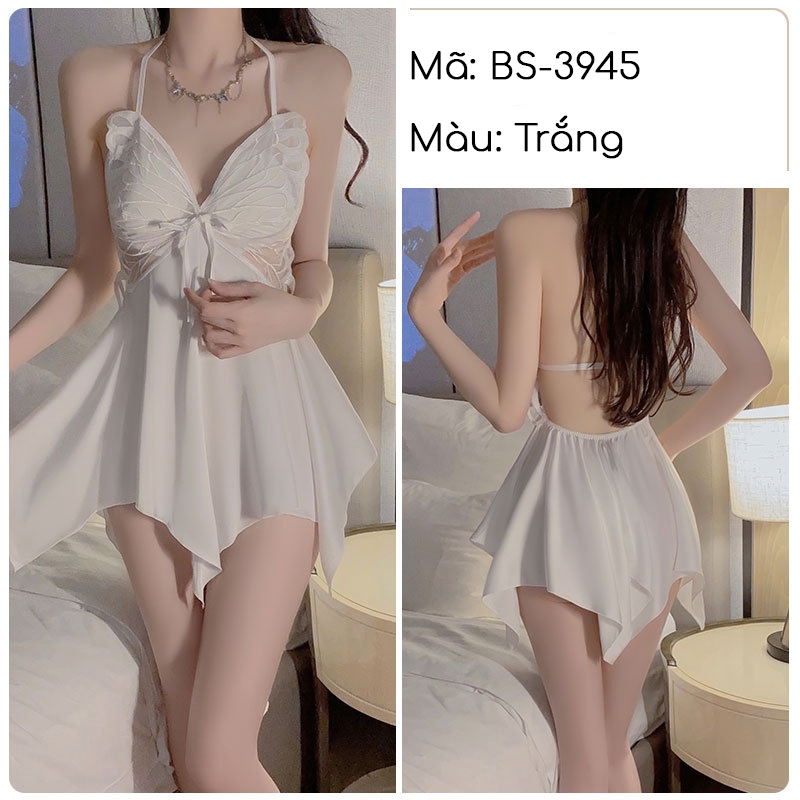 Váy Ngủ Nữ Phối Ren Cánh Bướm Kèm Mút Mỏng Gợi Cảm Mẫu Bán Chạy | BigBuy360 - bigbuy360.vn