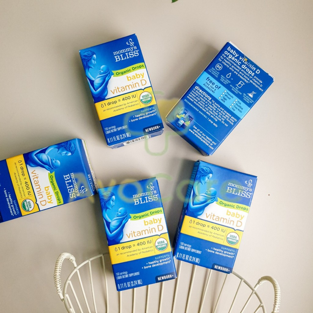Vitamin D3 hữu cơ cho bé Mommy's Bliss - Hàng Nội địa Mỹ bay Air