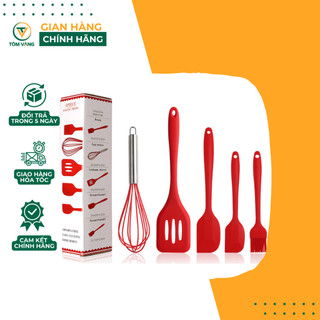 Bộ dụng cụ làm bánh 5 món silicon chịu nhiệt giao màu ngẫu nhiên - TÔM VÀNG