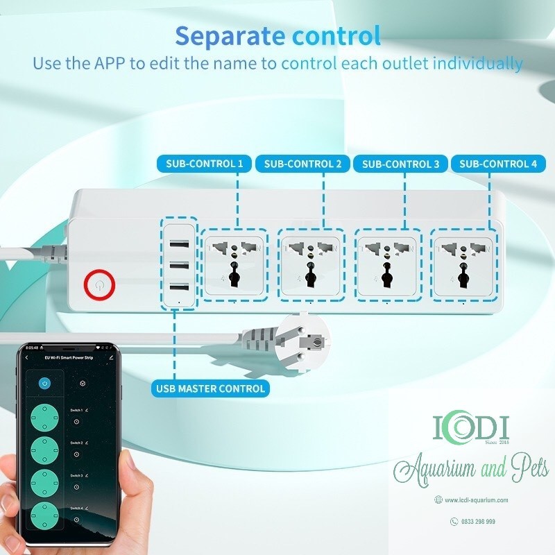 Ổ Cắm Wifi Tuya Smartlife Điều Khiển Qua Điện Thoại Thông Minh
