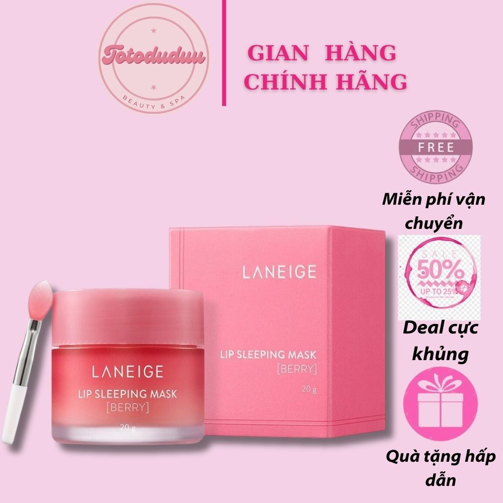 Mặt Nạ Ngủ Môi Laneige, Mặt Nạ Ngủ Môi Dưỡng Ẩm, Căng Bóng Mềm Mịn Hương Dâu Laneige Lip Sleeping Mask 3g, 20g