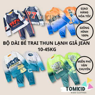 Bộ dài bé trai đồ ngủ thể thao cho bé chất liệu THUN LẠNH 3D LOẠI 1 10-45KG TomKids