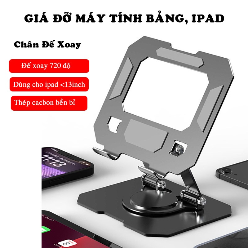 Giá Đỡ iPad Máy Tính Bảng Laptop Hợp Kim Nhôm Thiết Kế Chắc Chắn Có Thể Gập Gọn Và Điều Chỉnh Đa Năng