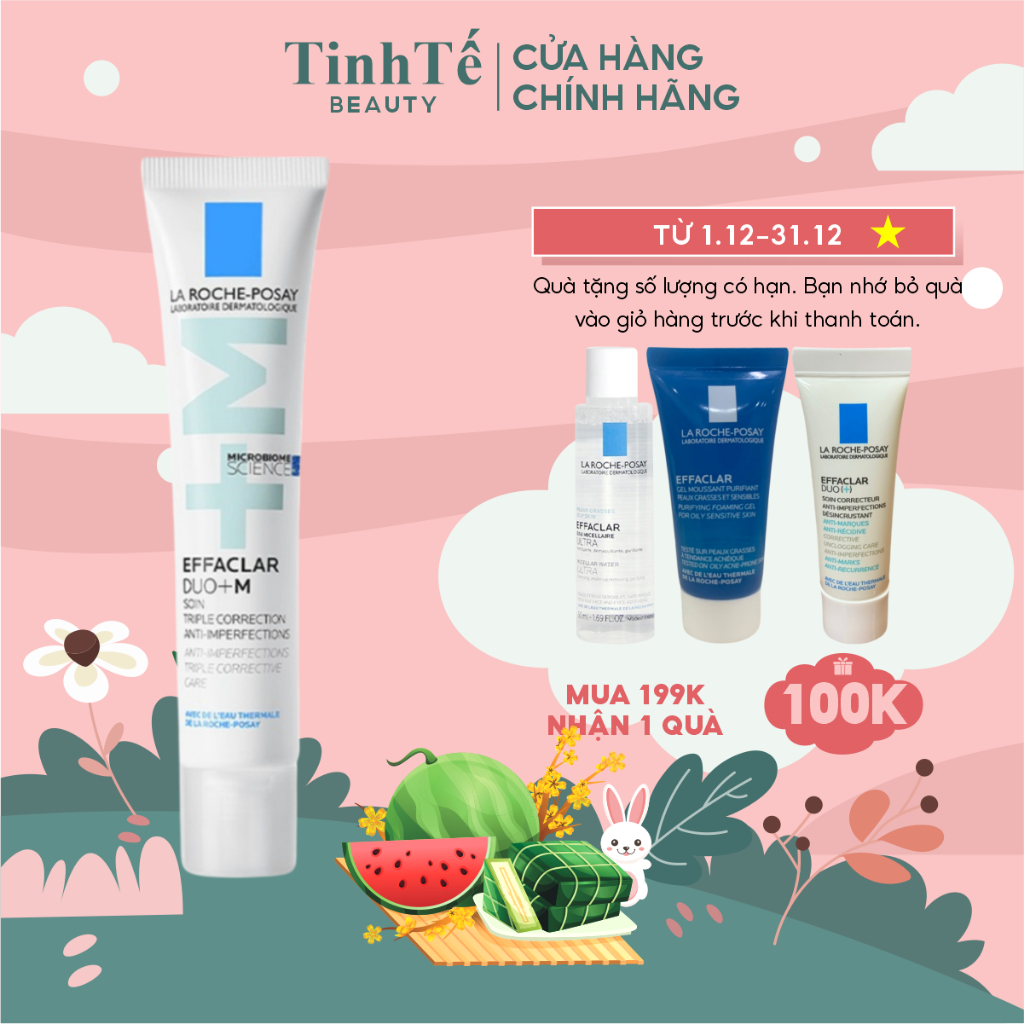Kem ngăn ngừa mụn, ngăn ngừa vết thâm La Roche-Posay Effaclar Duo+ 40ml