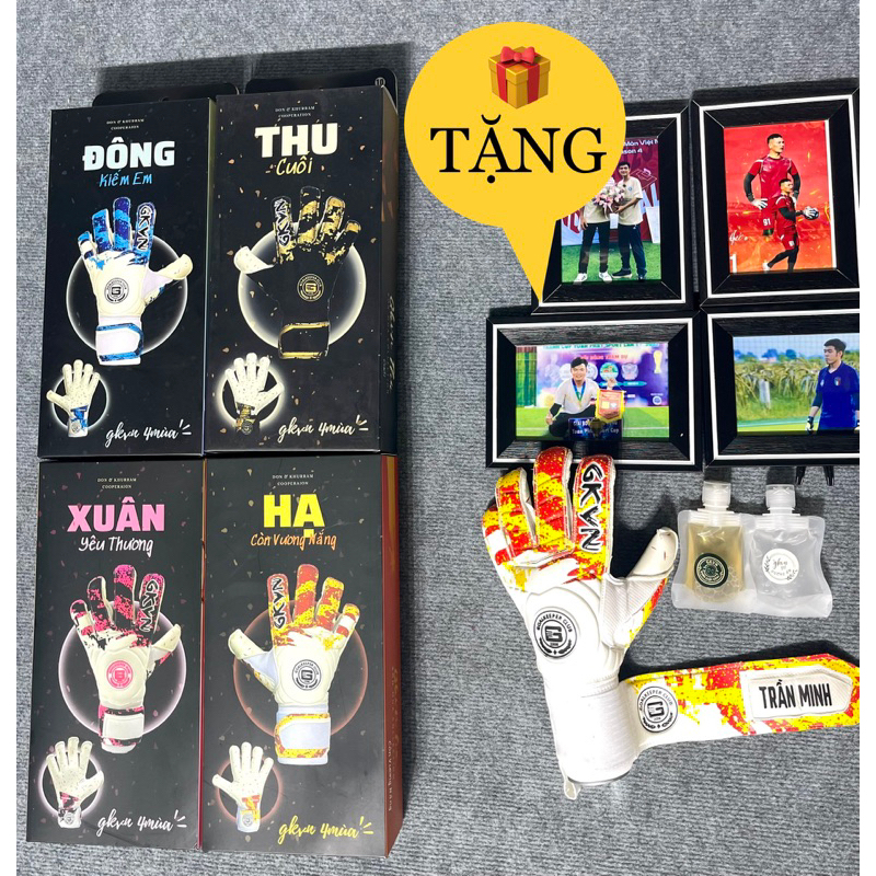 găng tay thủ môn gkvn 4 mùa, Dính và Bền, Form găng chuẩn, không xương độ linh hoạt cao