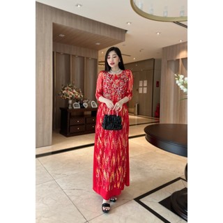 Đầm trung niên dạ hội, thiết kế sang trọng , phối kim sa lấp lánh