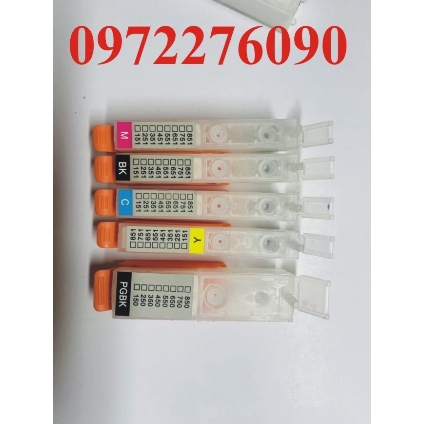 Bộ 5 chíp nhận mực cho máy in Canon 6770, canon 6870, canon ip7270 mã 750-751