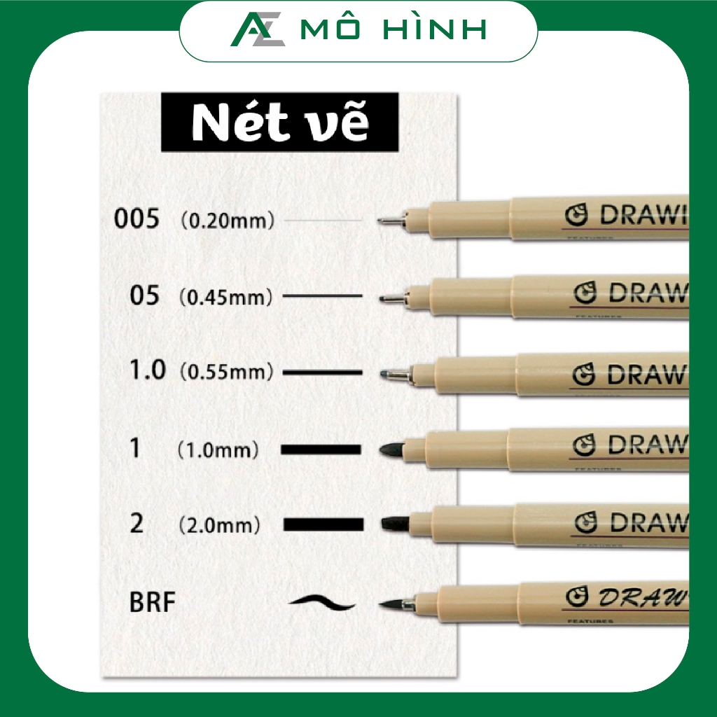 Bút kẻ lằn chìm gundam maker nét nhỏ 0.2mm | Bút vẽ mô hình| Dụng cụ lắp ráp đồ chơi