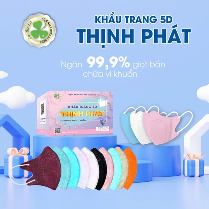 [ SET 100 Chiếc ] Khẩu Trang 5D Thịnh Phát