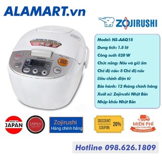 Nồi cơm điện tử zojirushi nl-aaq18-ca nhập khẩu nhật bản chính hãng