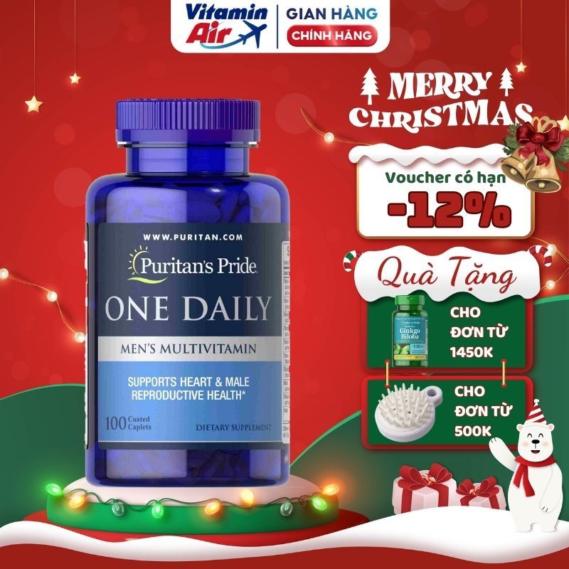 Vitamin tổng hợp dành cho nam Puritan’s Pride One Daily Men’s Multivitamin 100v nhập khẩu chính hãng tư Mỹ