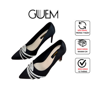 Giày cao gót nữ 8cm mũi nhọn ôm chân tôn dáng đính đá xoàn  - A05