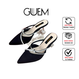 Dép Guốc Cao Gót Nữ 7cm Mũi Nhọn Đế Trong  A23