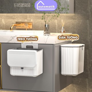 [FYH]Thùng Rác Treo Tường Nhà Vệ Sinh Có Nắp, Thùng Rác Treo Tủ Bếp Mini Để Bàn Phòng Ngủ Khách Ô Tô Văn Phòng Automatik