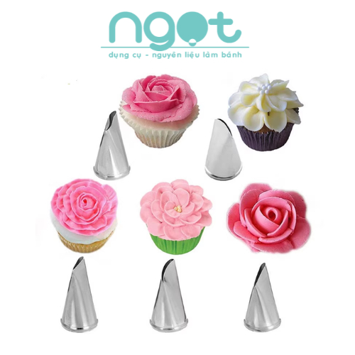 Set 5 đui bắt cánh hoa hồng