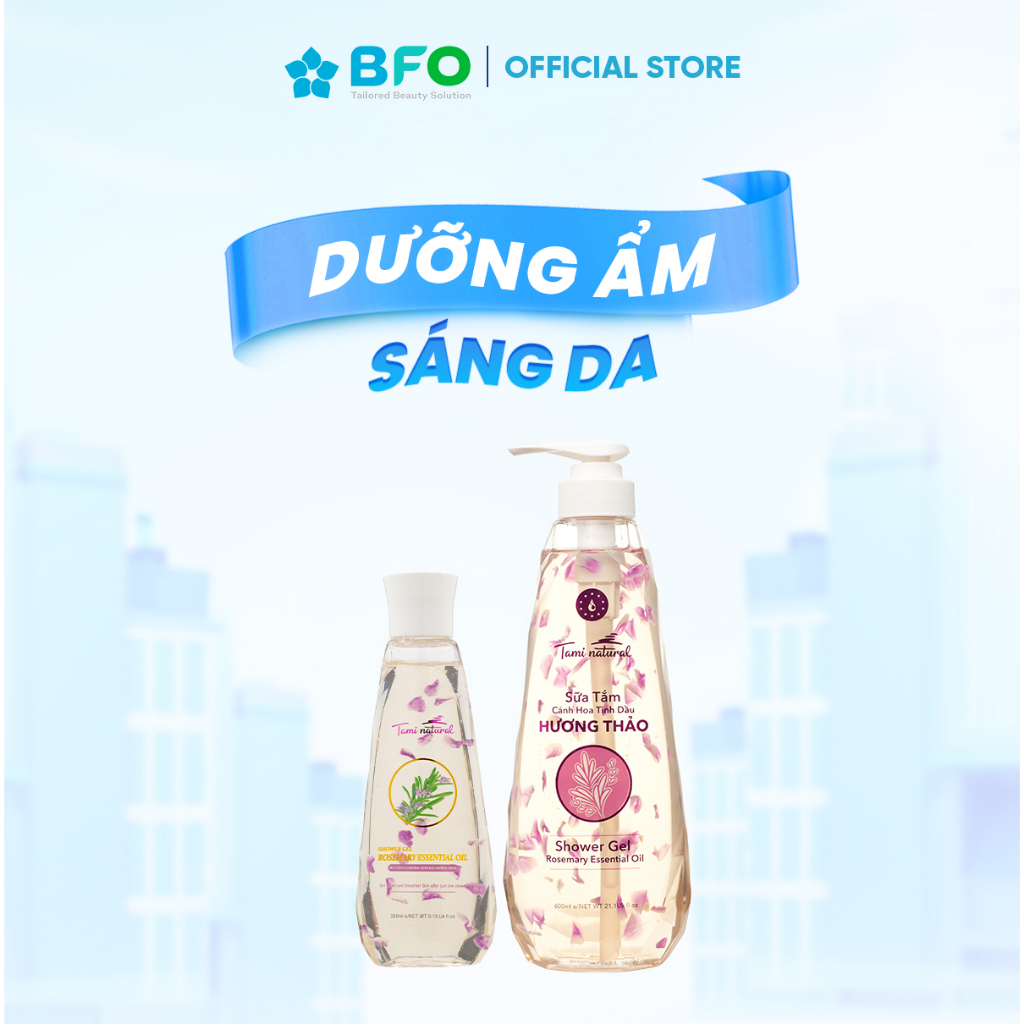 Sữa Tắm Dưỡng Trắng Da Cánh Hoa Tinh Dầu Hương Thảo Tami Natural Dung Tích 260ml/600ml