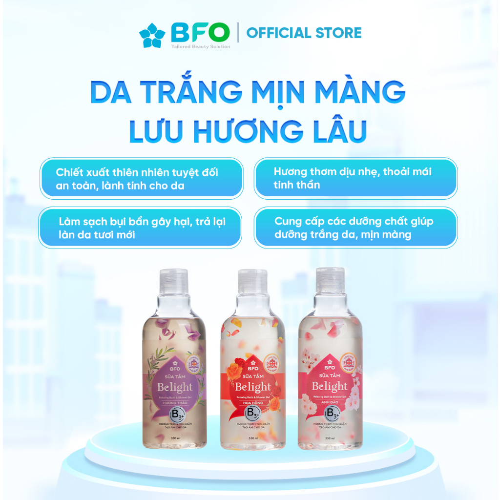 Sữa Tắm Cánh Hoa Tinh Dầu Belight
